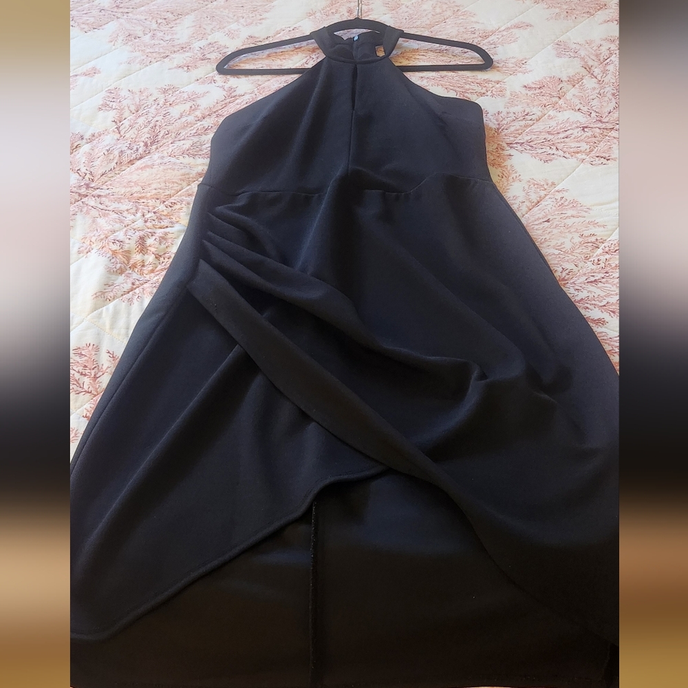 Bisou Bisou Black Asymmetrical Dress Size 12 Barely Worn